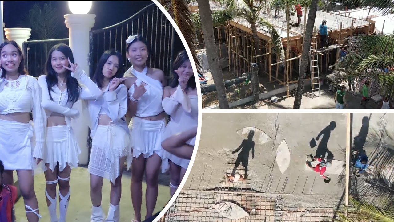 Drone and Time lapse of  Hand Mixed and Pour 2nd Story Slab