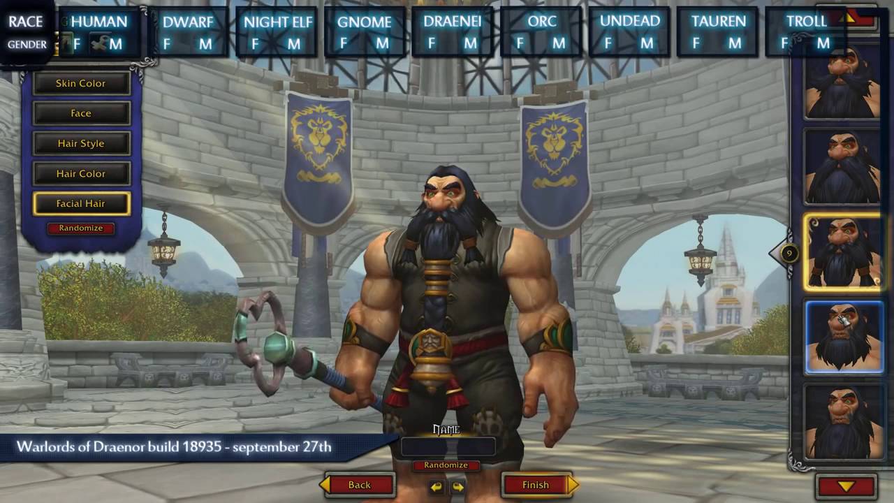 World of Warcraft Warlords of Draenor Beta Character Customization Showcase (All races Bui