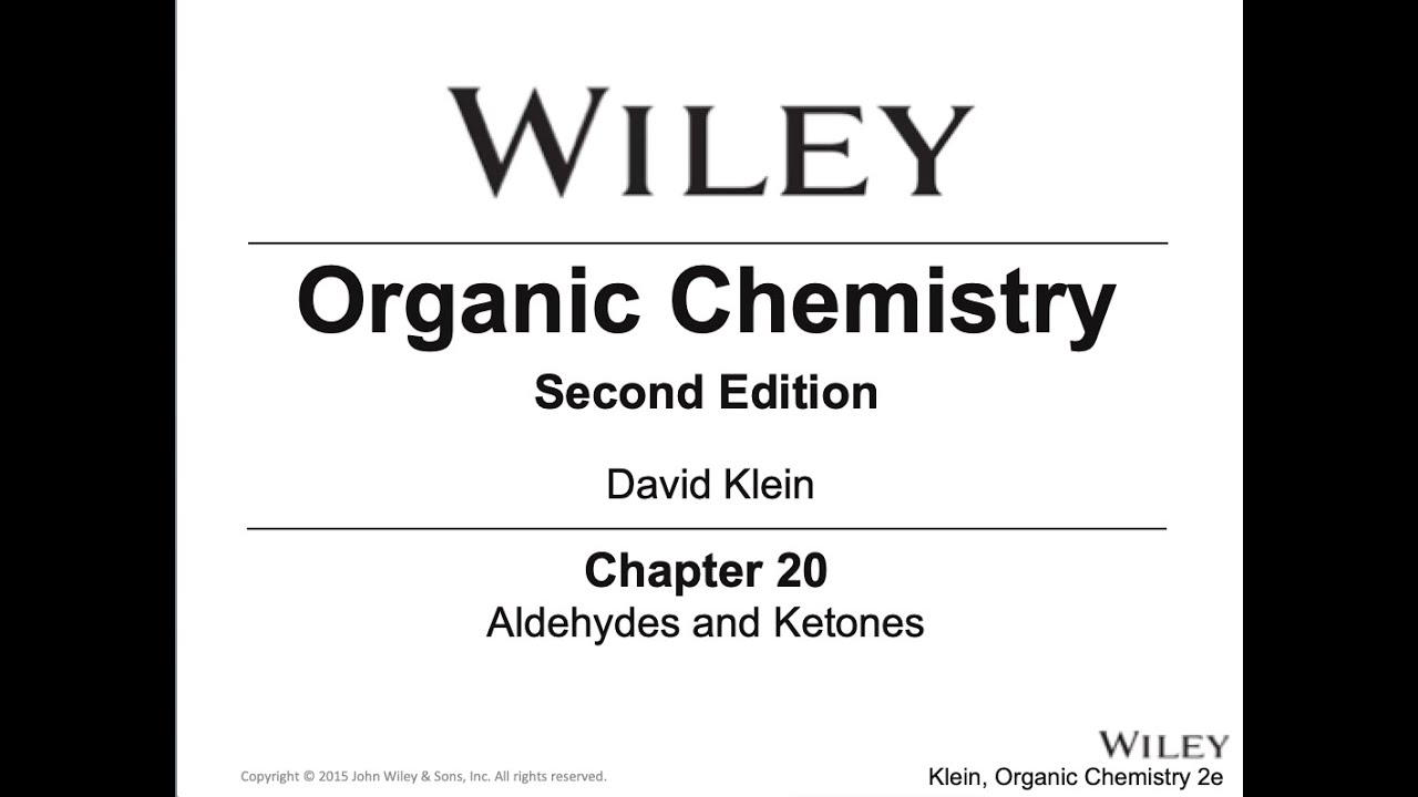 CHM 204 Ch 20: Aldehydes and Ketones