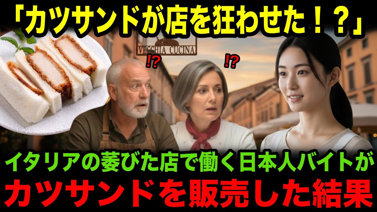【海外の反応】「カツサンドが店を救った！」イタリアの老舗店で働く日本人アルバイトがカツサンドを提案！頑固亭主が渋々承諾した結果・・・予想外の反響に店主驚愕！？