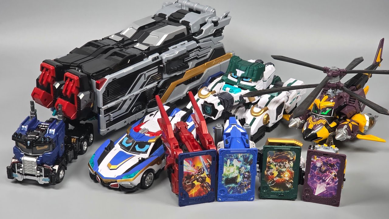 메탈카드봇W 블루캅W 헤비아이언W 팬텀호넷 타이건 변신 모음 METAL CARD BOT W BLUE COP W HEAVY IRON W PHANTOM HORNET TIGUN