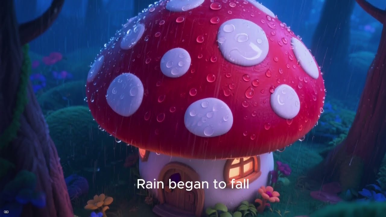 A Rainy Night in a Tiny Mushroom House 🍄🌧️