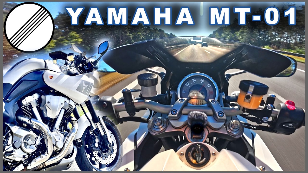 Yamaha MT-01 | Brutal V-Twin Sound & Top Speed on Autobahn