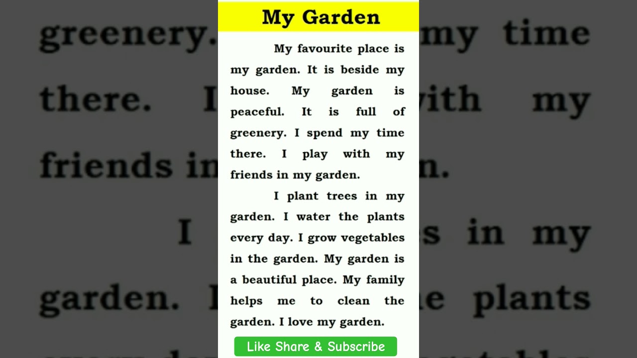 My Garden | Essay on My Garden | English Essay My Garden #essaywriting #mygarden #shorts