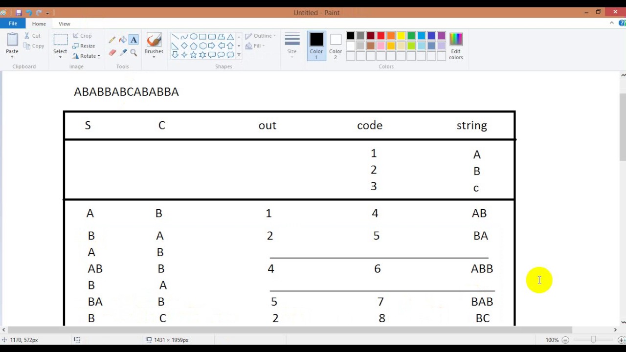LZW coding
