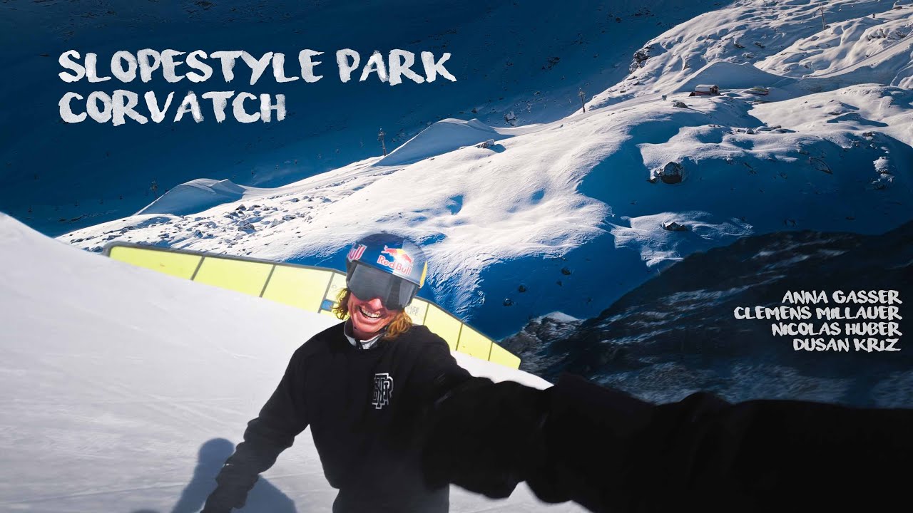 Snowboarding perfect jumps and the crew is hyped… Corvatsch Park going OFF 🔥🏂