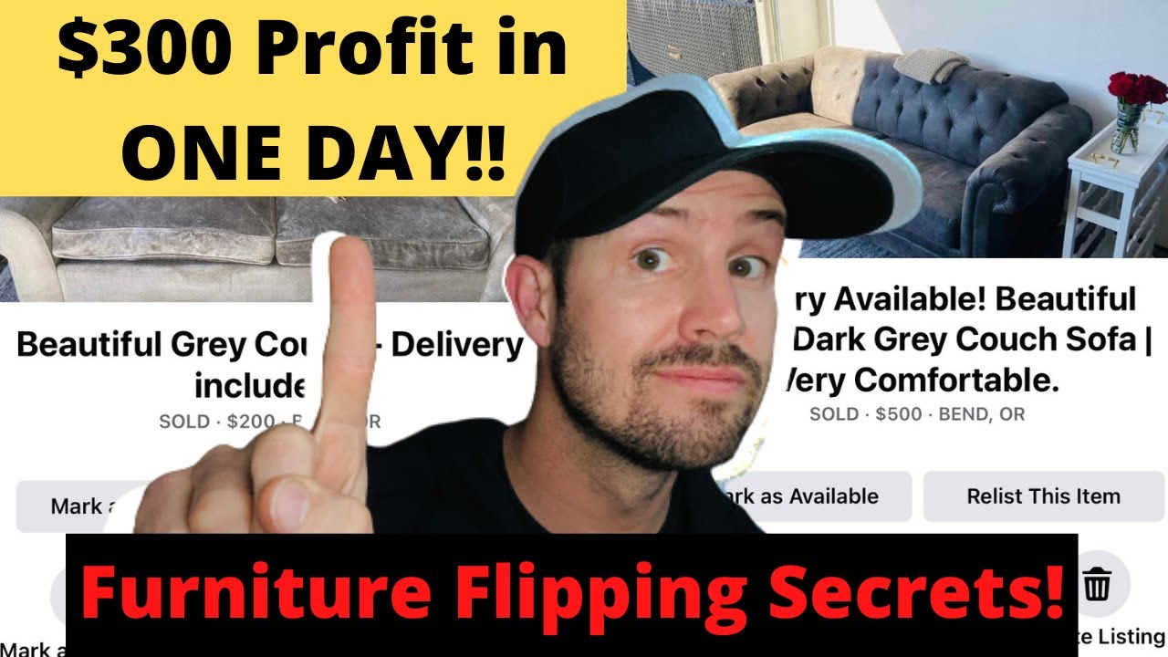 I made $300 Dollars Profit On My Day Off | Flipping Furniture | 2021 Side Hustle Hack