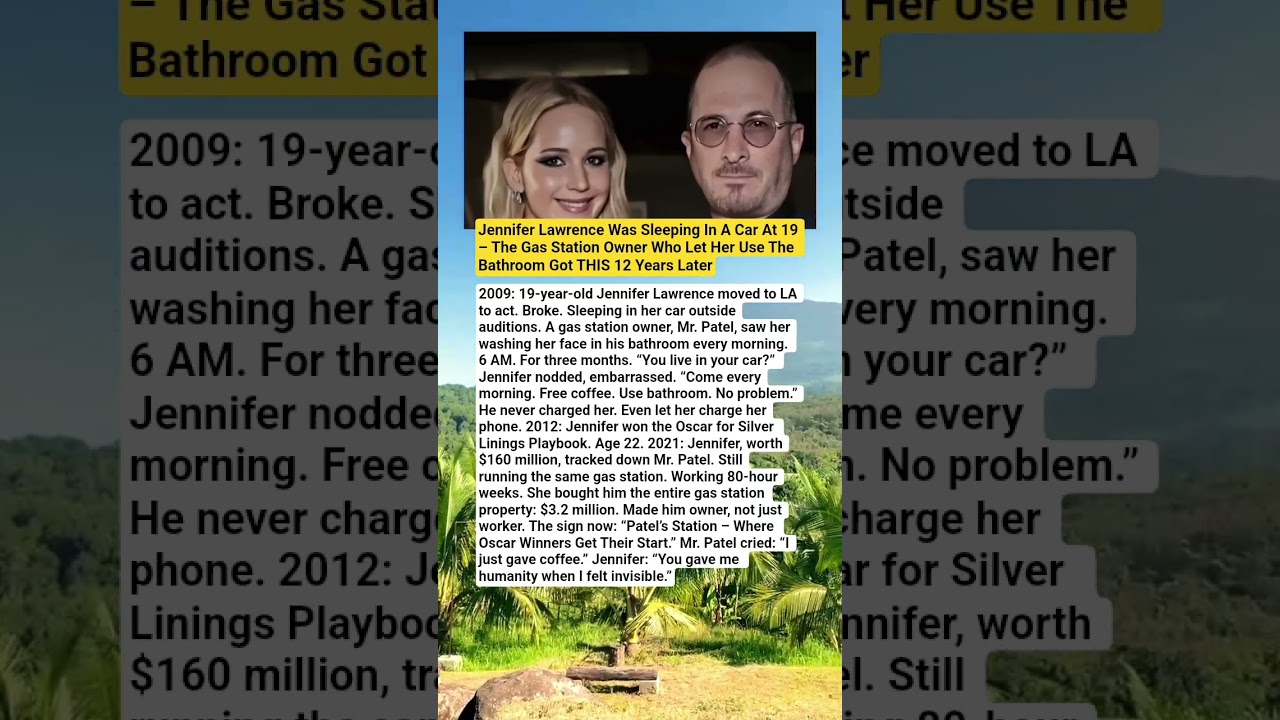 A Gas Station Owner Helped Jennifer Lawrence When She Was Broke&mdash;Twelve Years Later, She Changed His