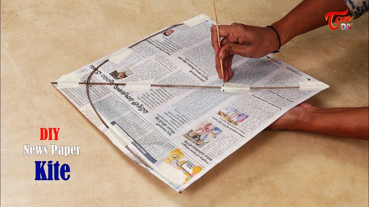 DIY Easy Newspaper Kite | Simple Kite Making at Home| ToneDIYMadeEasy |