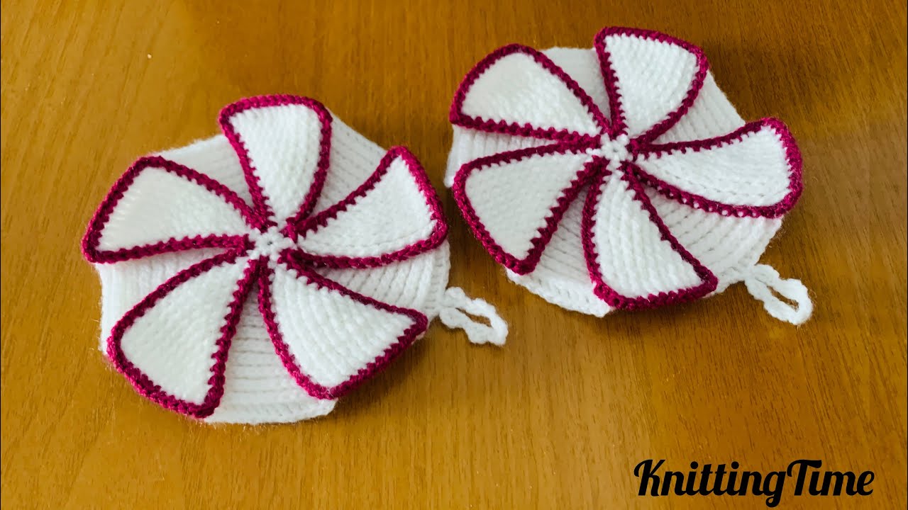 How to crochet Potholder easily طریقه بافت آسان دستگیره ی پنکه ای