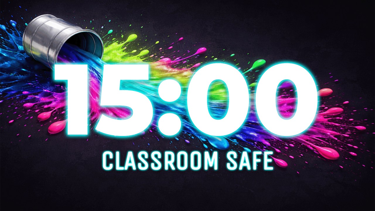 15 Minute Clean Up Timer | Dark Classroom | Teacher Safe 👍