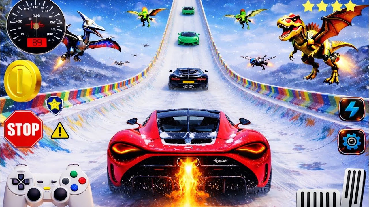 😱GT car stunt master! Games car racing game! Games video GT car stunt 🎮