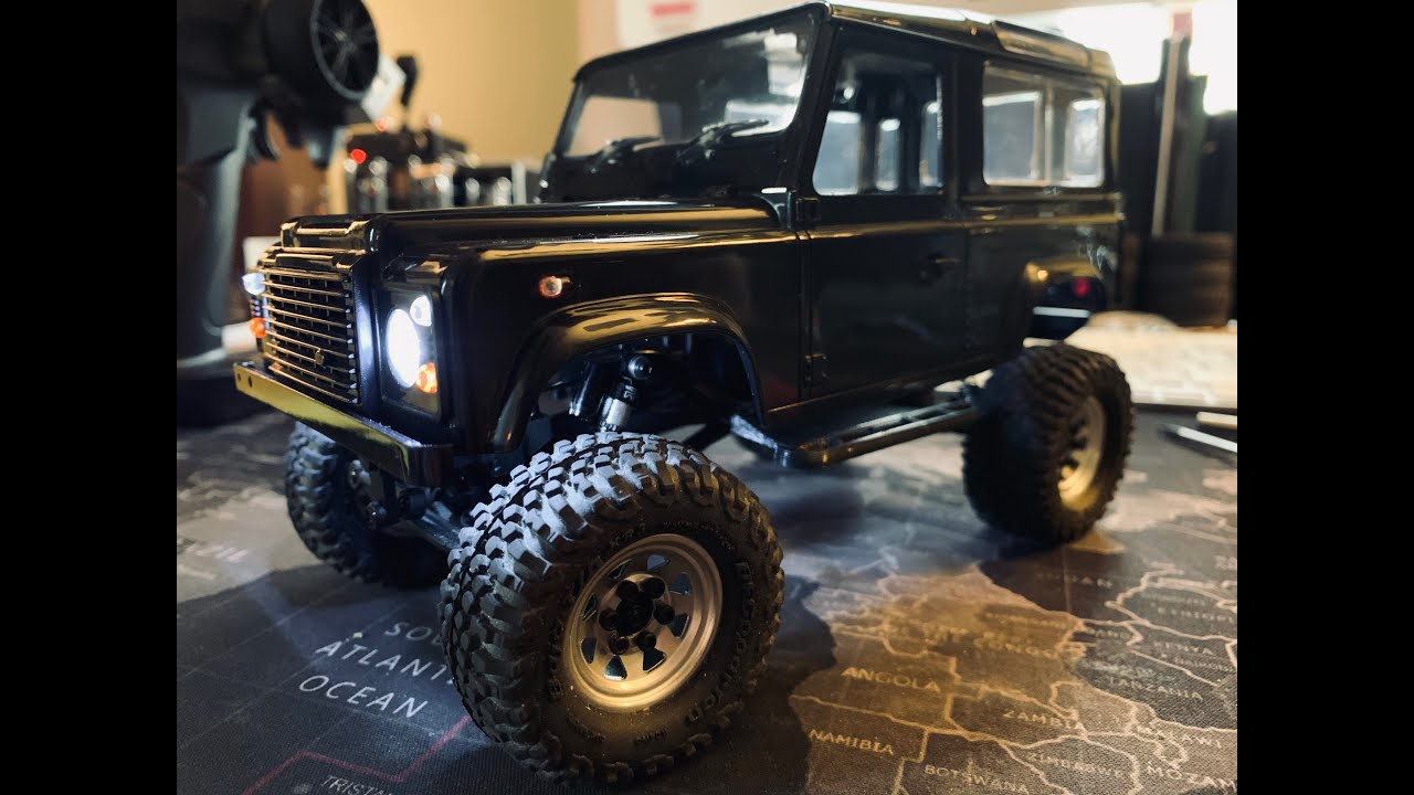 Mounting an RC4WD Gelande II 1/18 Defender D90 Body on SCX24 Chevy C10 Chassis