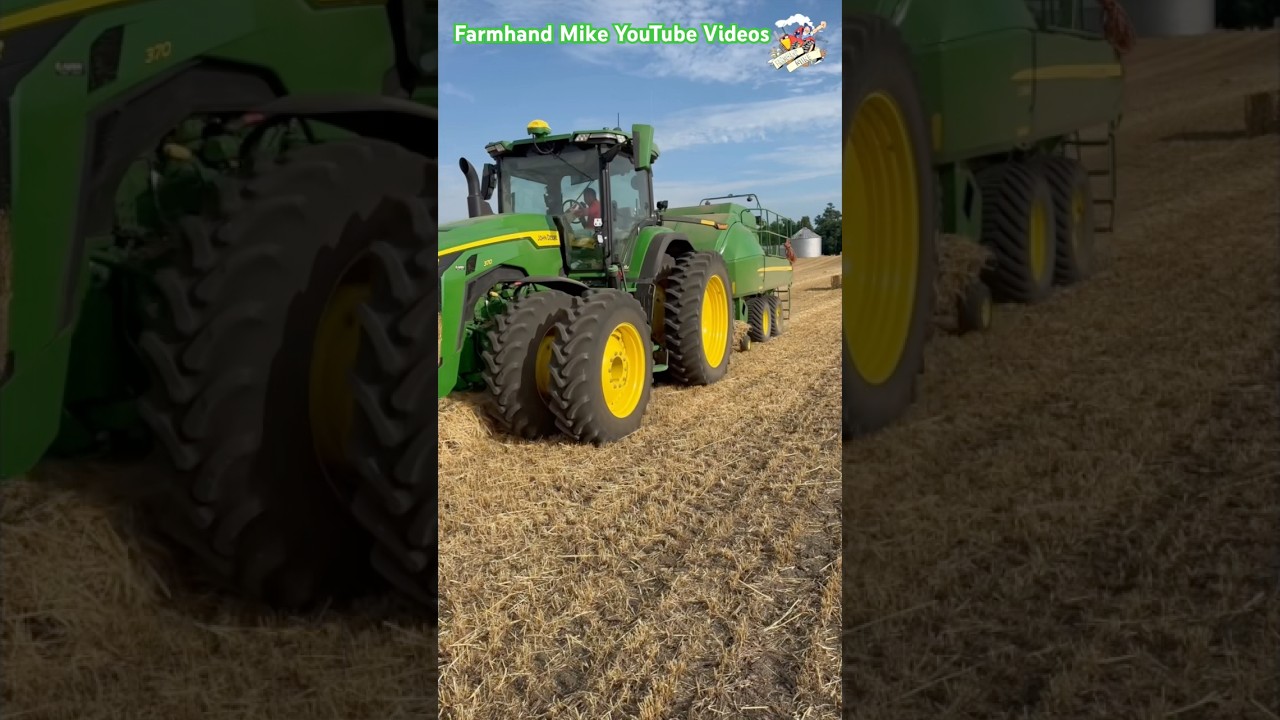 Raking, Baling & Stacking Wheat Straw at Crossroad Farms