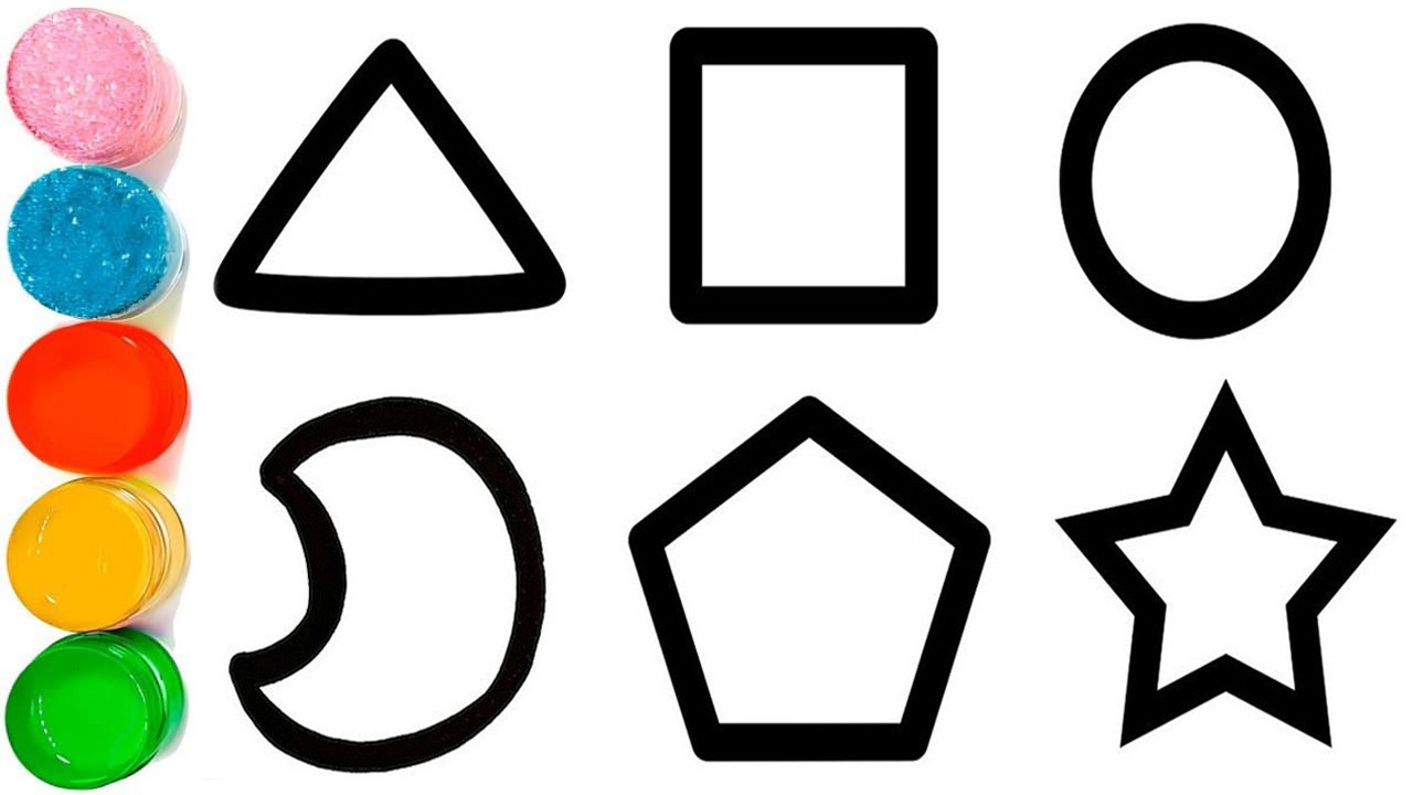 Shapes drawing for kids, Learn 2d shapes, colors for toddlers | Preschool Learning part - 215