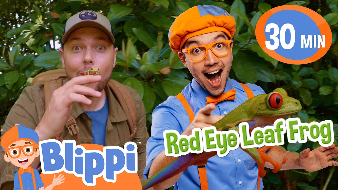 Searching for Exotic Green-Eyed Frogs 🐸🟣 | Blippi Jungle Adventure | 30 Minutes