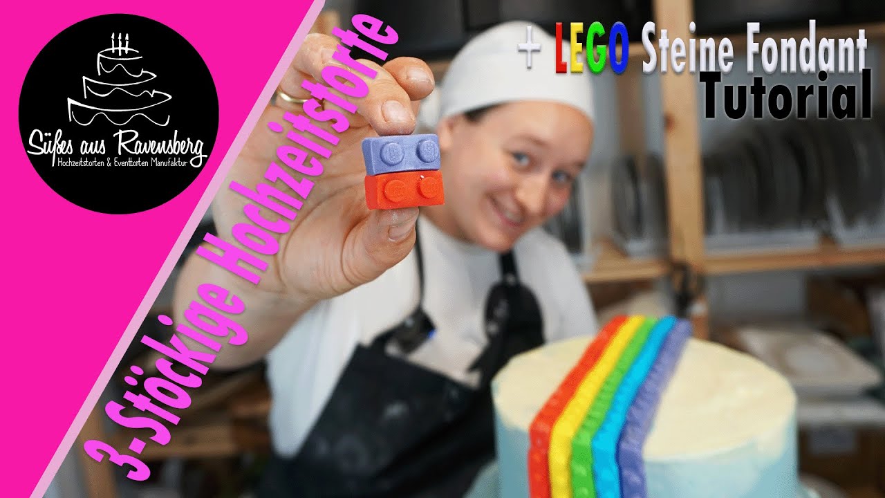 LEGO Steine Fondant Tutorial an einer 3 Stöckigen Hochzeitstorte 👩‍🍳🍰 Süßes aus Ravensberg
