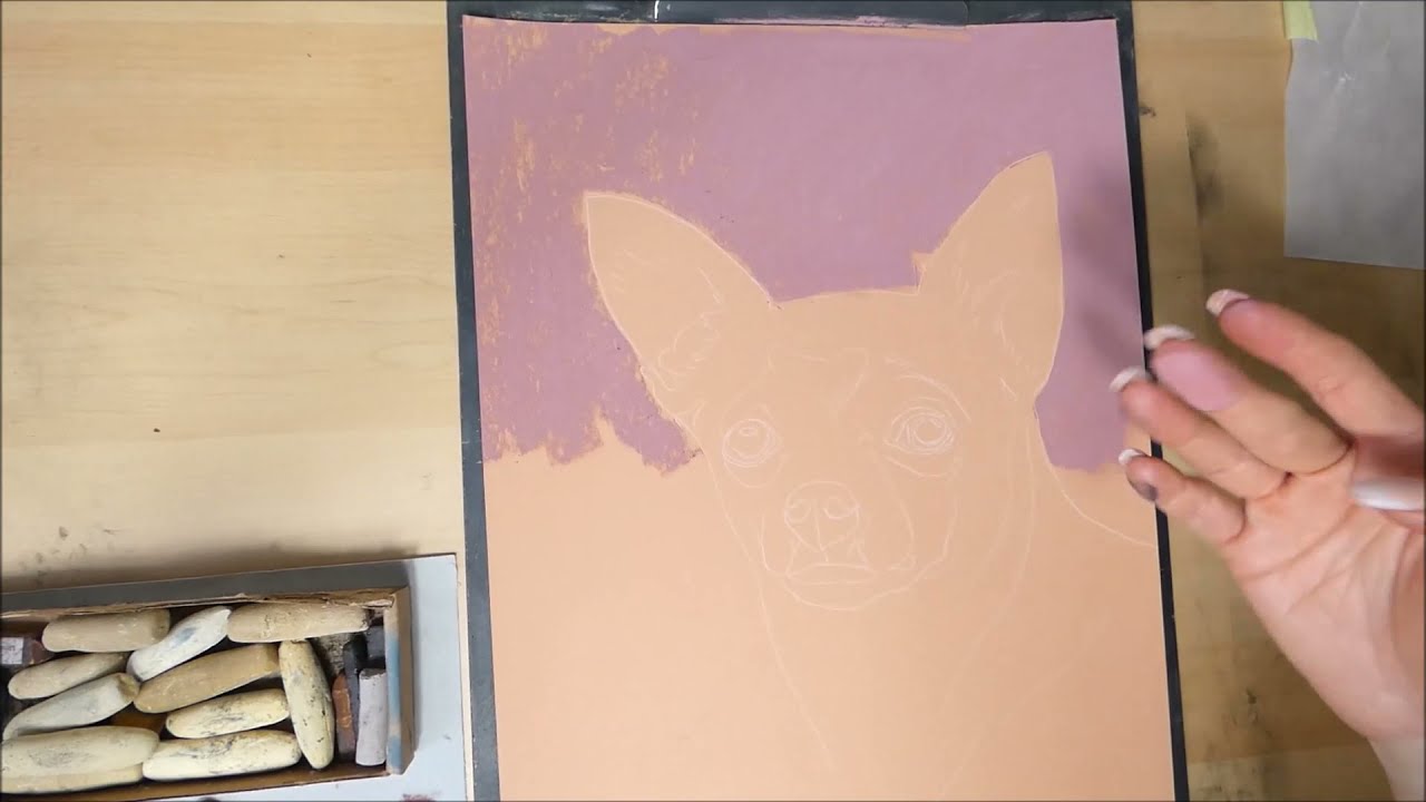 Pastell Hintergrund mit Kreide für Anfänger/Pastel background for beginners