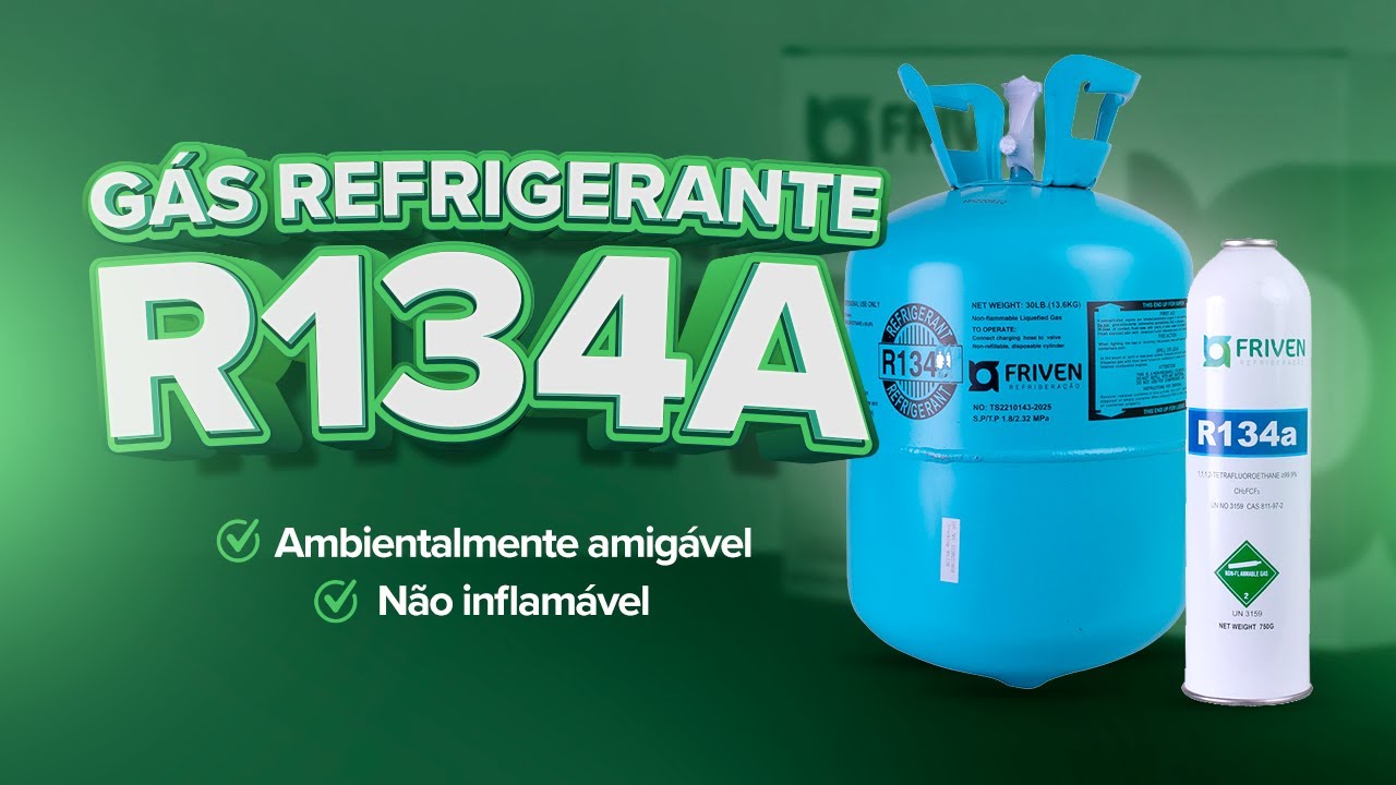 Gás Refrigerante R134A: Ambientalmente Amigável, pode ser Recolhido e Reciclável.
