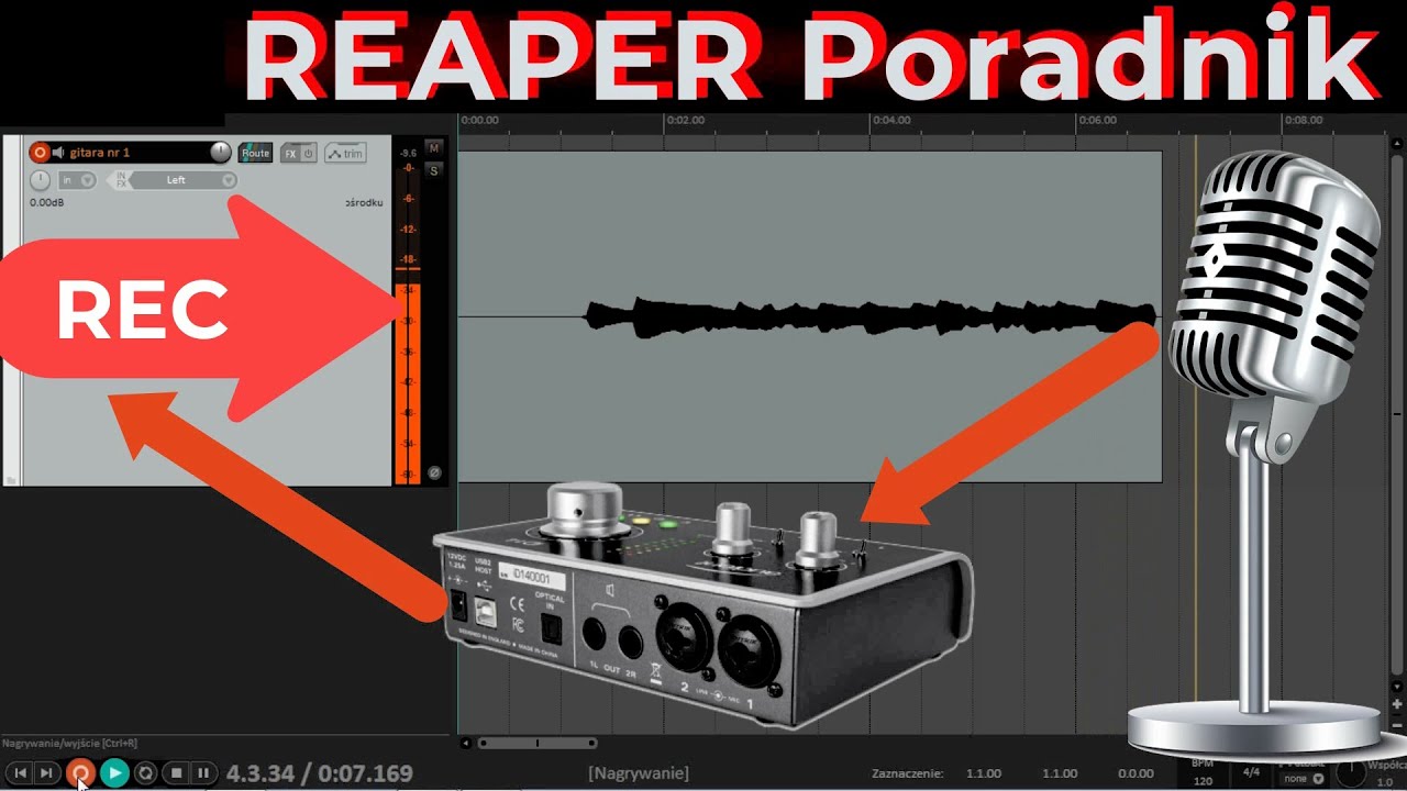 Twórz Muzykę! #14 REAPER Poradnik - Nagrywanie przez interfejs audio
