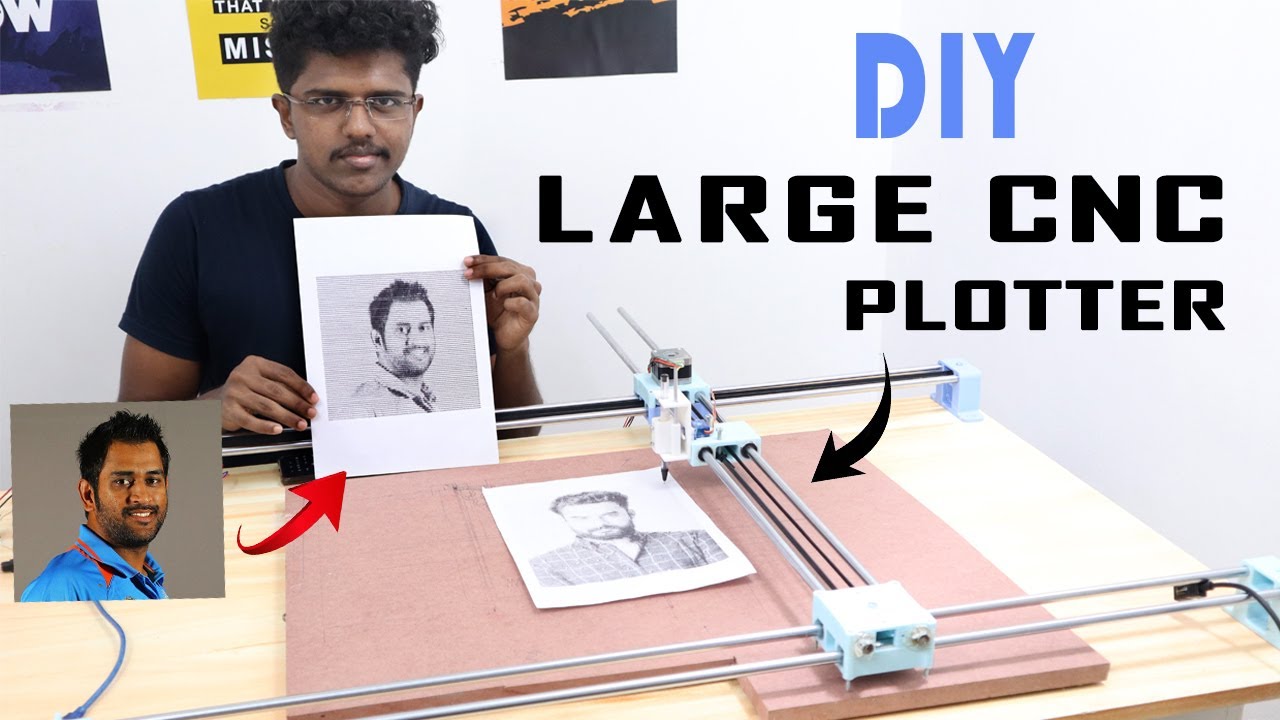 DIY Large CNC Plotter | Writing & Drawing Machine | Resizeable CNC Plotter | Coders Cafe