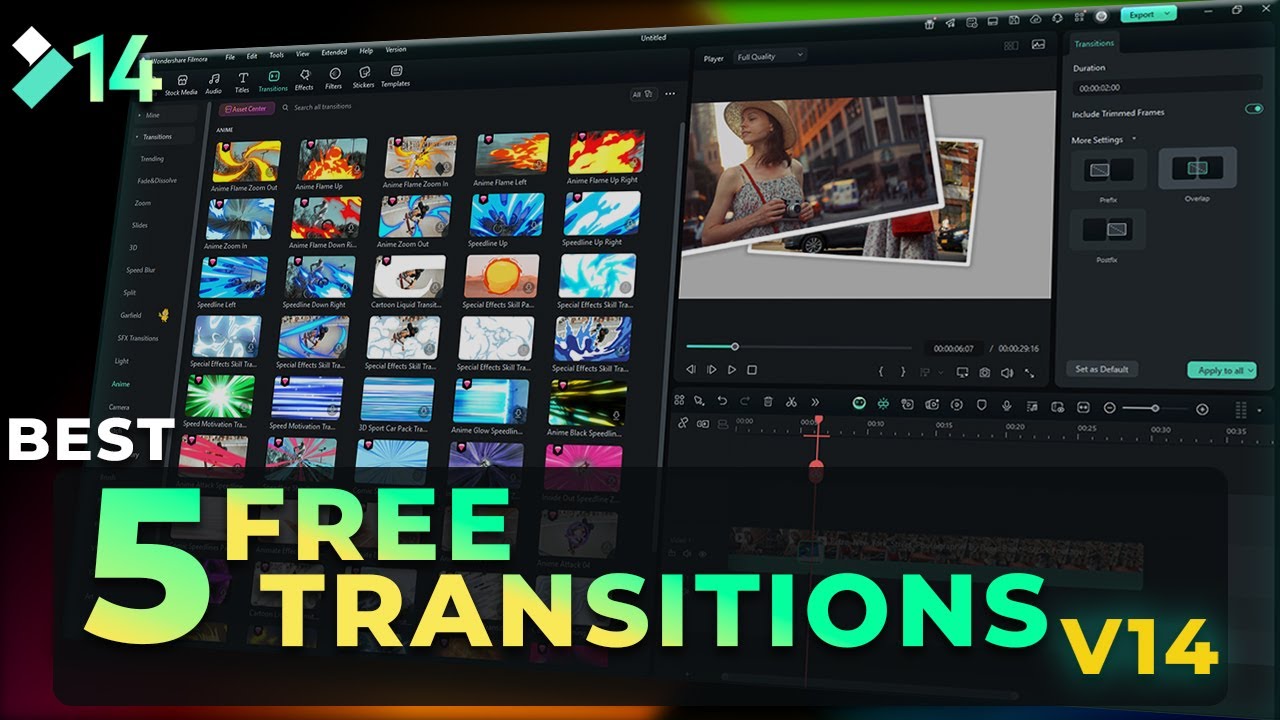 Top Five Free Transitions in Filmora 14 for Awesome Edits