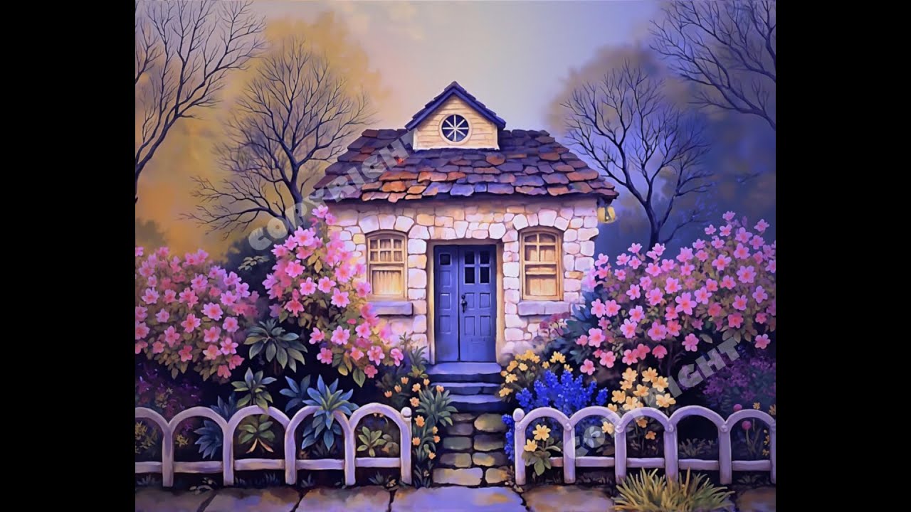 Granny&rsquo;s Cottage Art Print-Self Matted