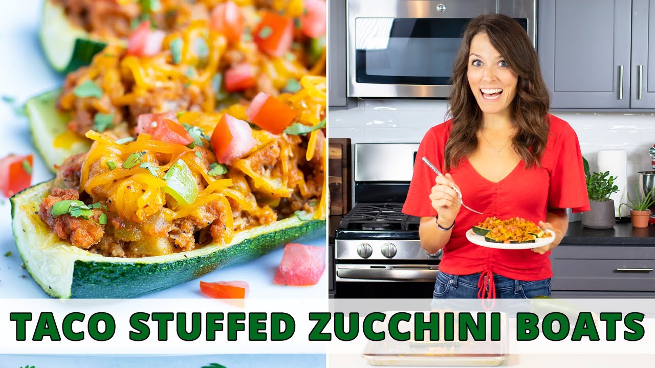 Taco Stuffed Zucchini Boats - Easy Low-Carb Dinner Recipe!