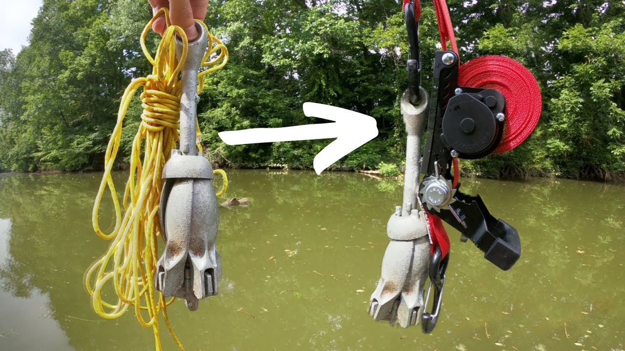 BEST John Boat Anchor System with Auto-Spooling Strap