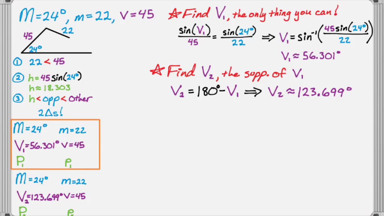 Law of Sines Ambiguous Case Example
