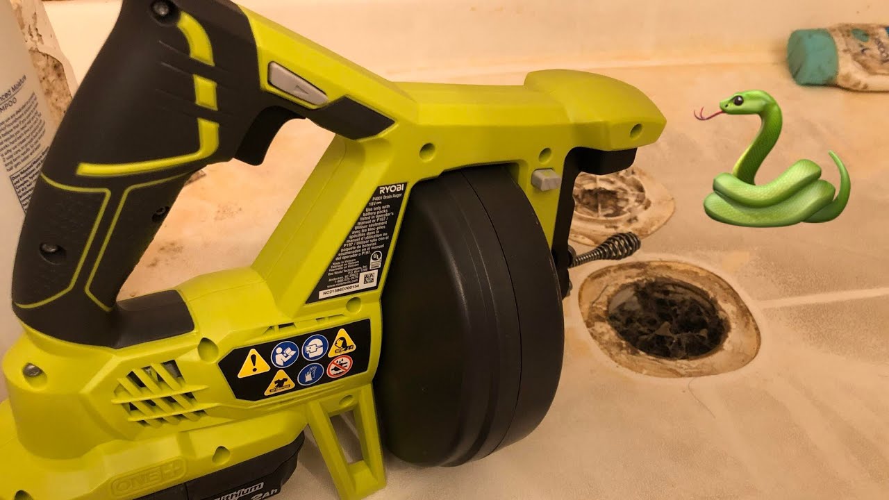 🛠️ Прочистка канализации своими руками | Сливной бур Ryobi 18 В P4001 | Прочистите канализацию св...