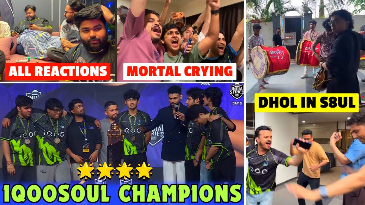 iQOOSouL CHAMPIONS🏆 All S8UL Reaction✅ Goblin MortaL Crying🥺 Legit MVP🥶 Nakul BEST IGL🔥 Team SouL 🚀