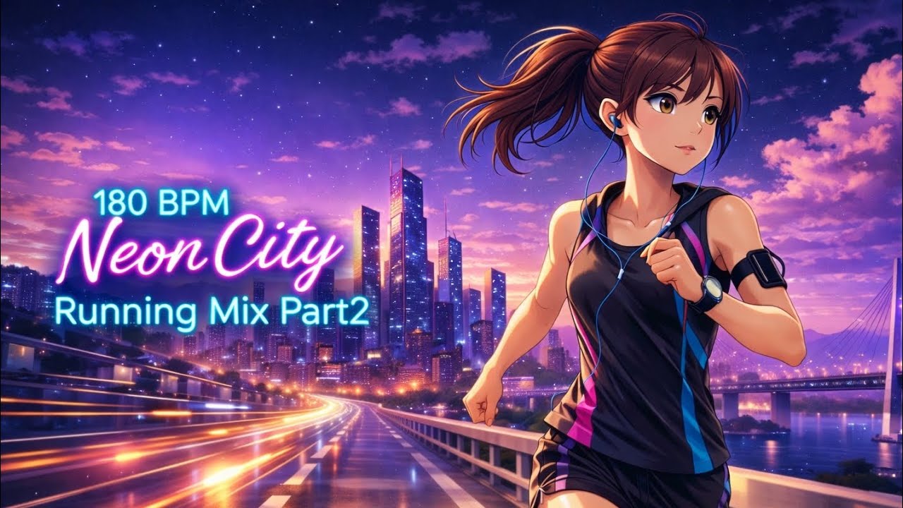 🔥 180BPM Neon City Running Mix Part2 | EDM Nightcore | 1 Hour