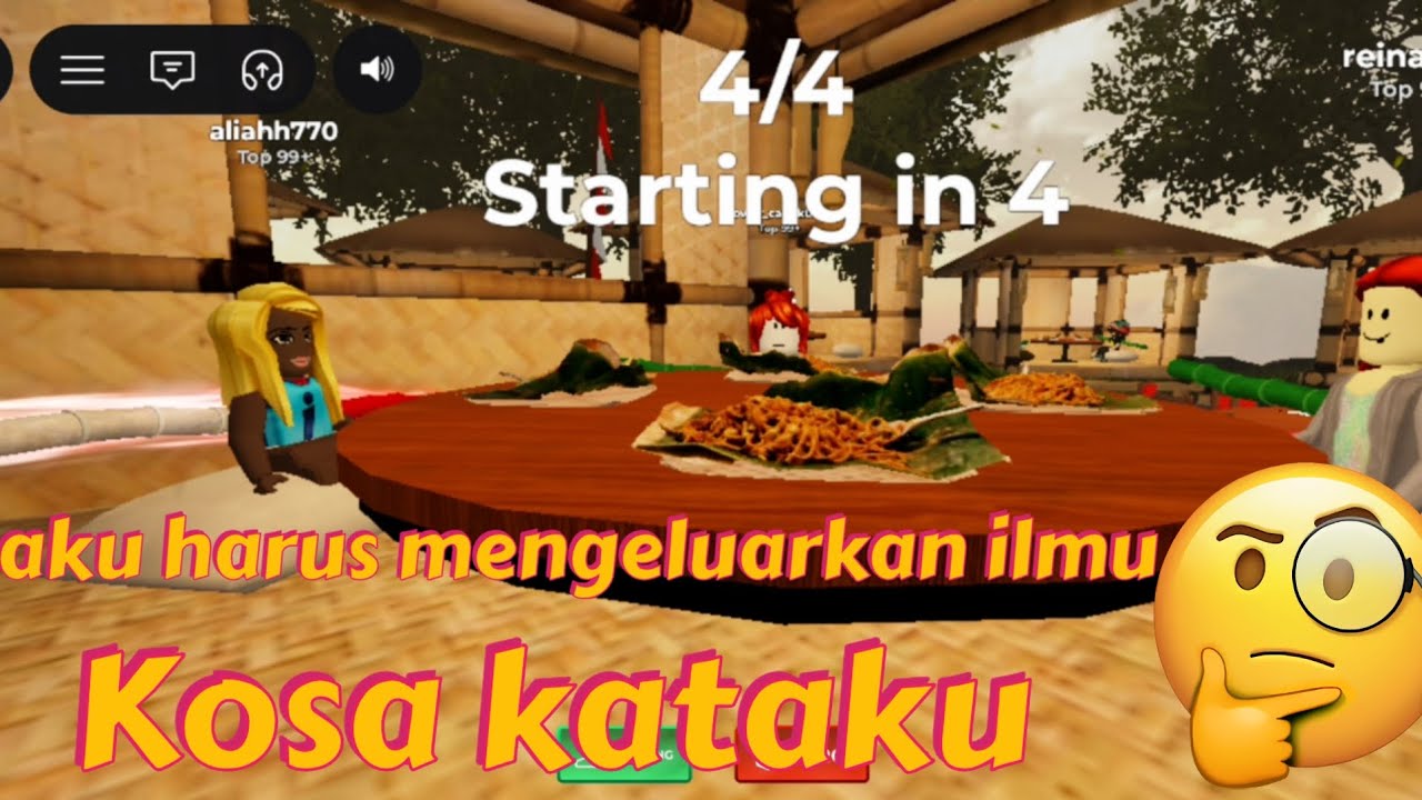 saatnya bagiku untuk mengeluarkan ilmu kosa kataku. Roblox sambung kata