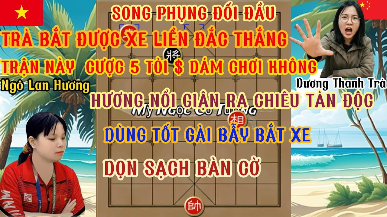 Ngô Lan Hương tiếp chiêu Dương Thanh Trà trận cờ tàn nảy lửa lối chơi táo bạo ...