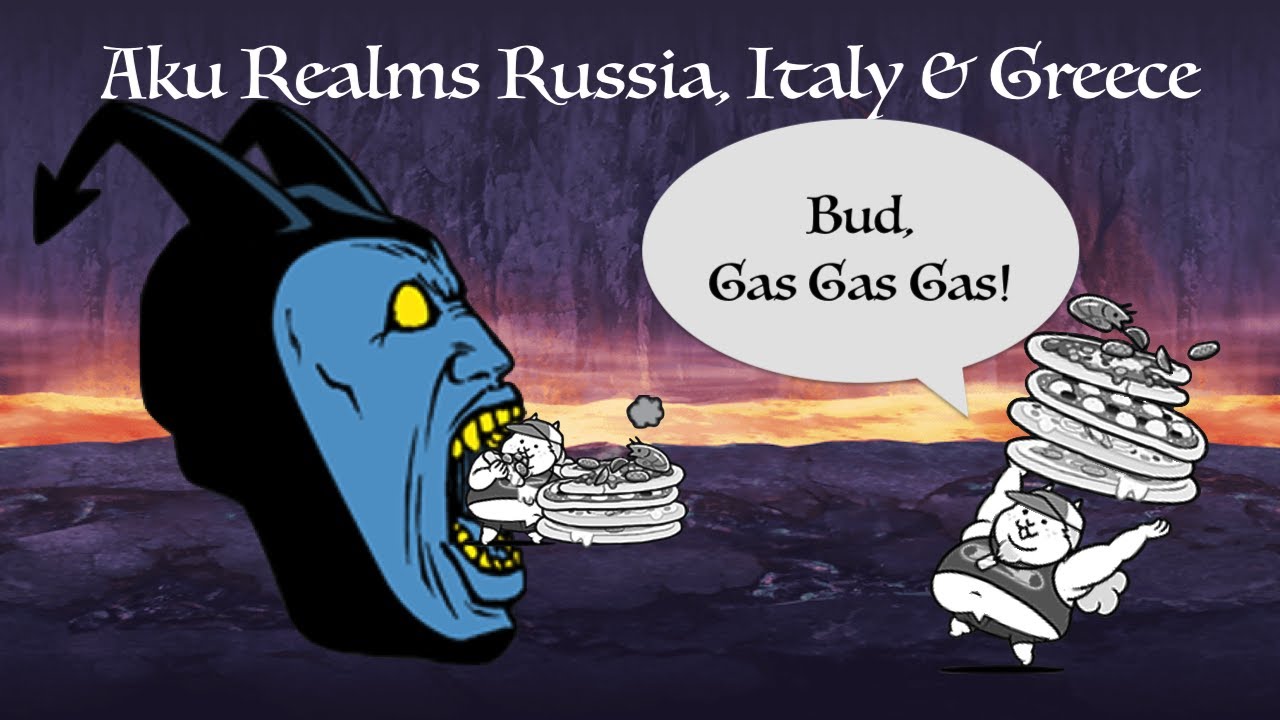 Aku Realms Russia, Italy & Greece - Wicked Face eating Pizza in Italy! Pizza Gas Gas Gas!