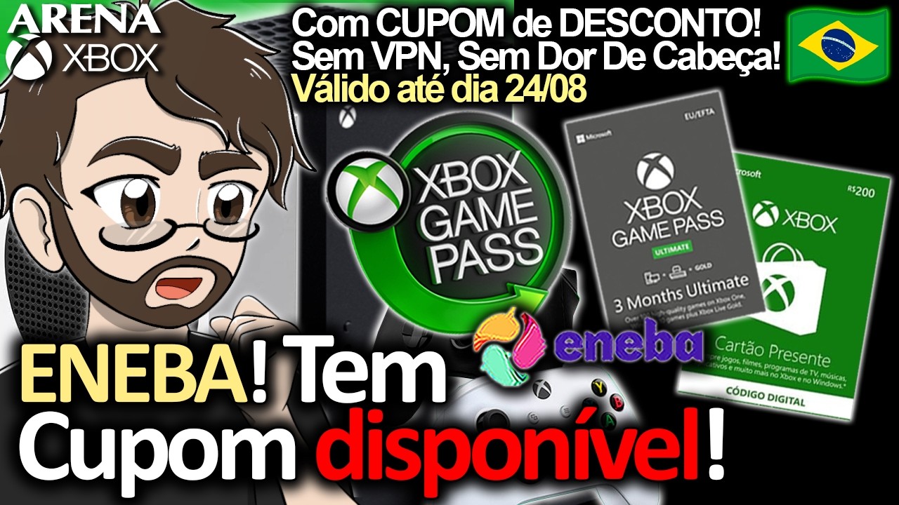 ENEBA! Cupom de desconto dispon&iacute;vel! Aproveite Game Pass, Jogos, DLCs, Gift Card! | Arena Xbox