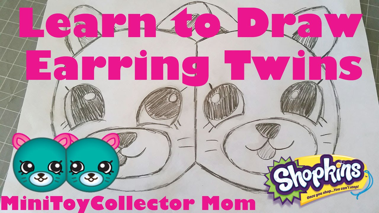 Learn to Draw Shopkins Season 4 Earring Twins Petkins