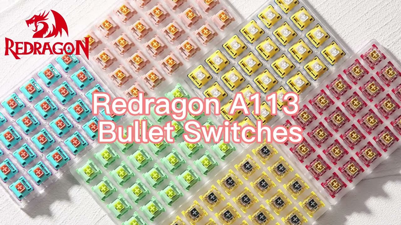Redragon A113 Bullet Switches Sound Test: Neon, Lime, Parrot, Peach, Silver,  Wukong