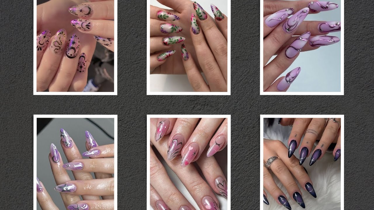 Very Stylish multi color party wear nail designs ideas