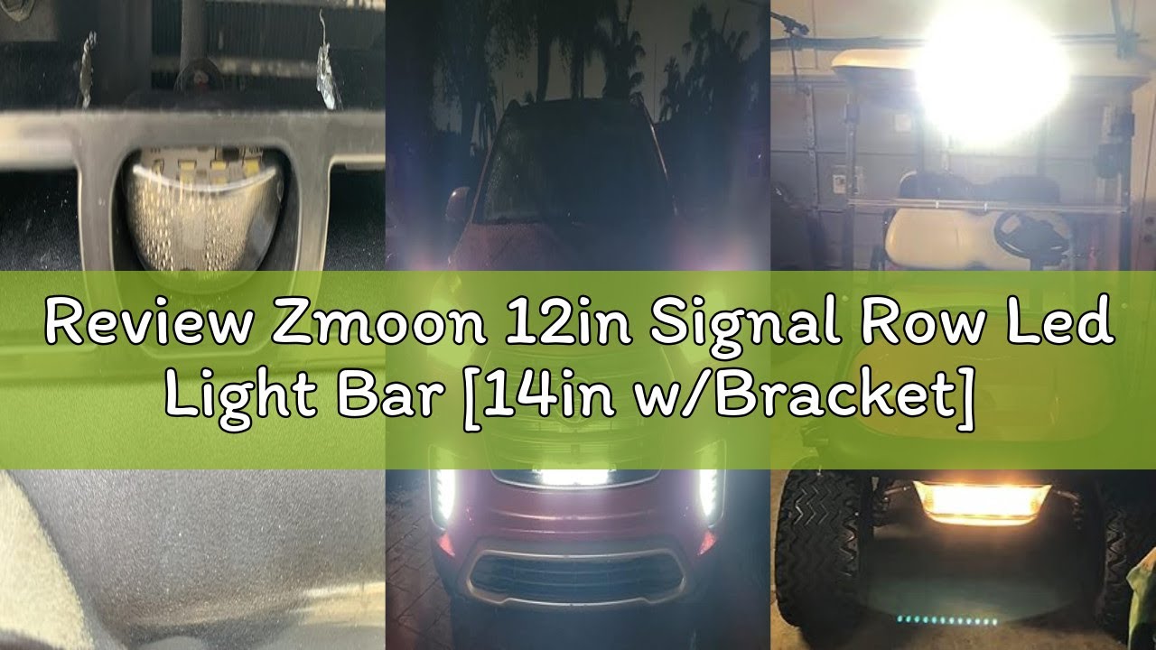 Review Zmoon 12in Signal Row Led Light Bar [14in w/Bracket] 80W Spot Flood Combo Off Road, Waterproo