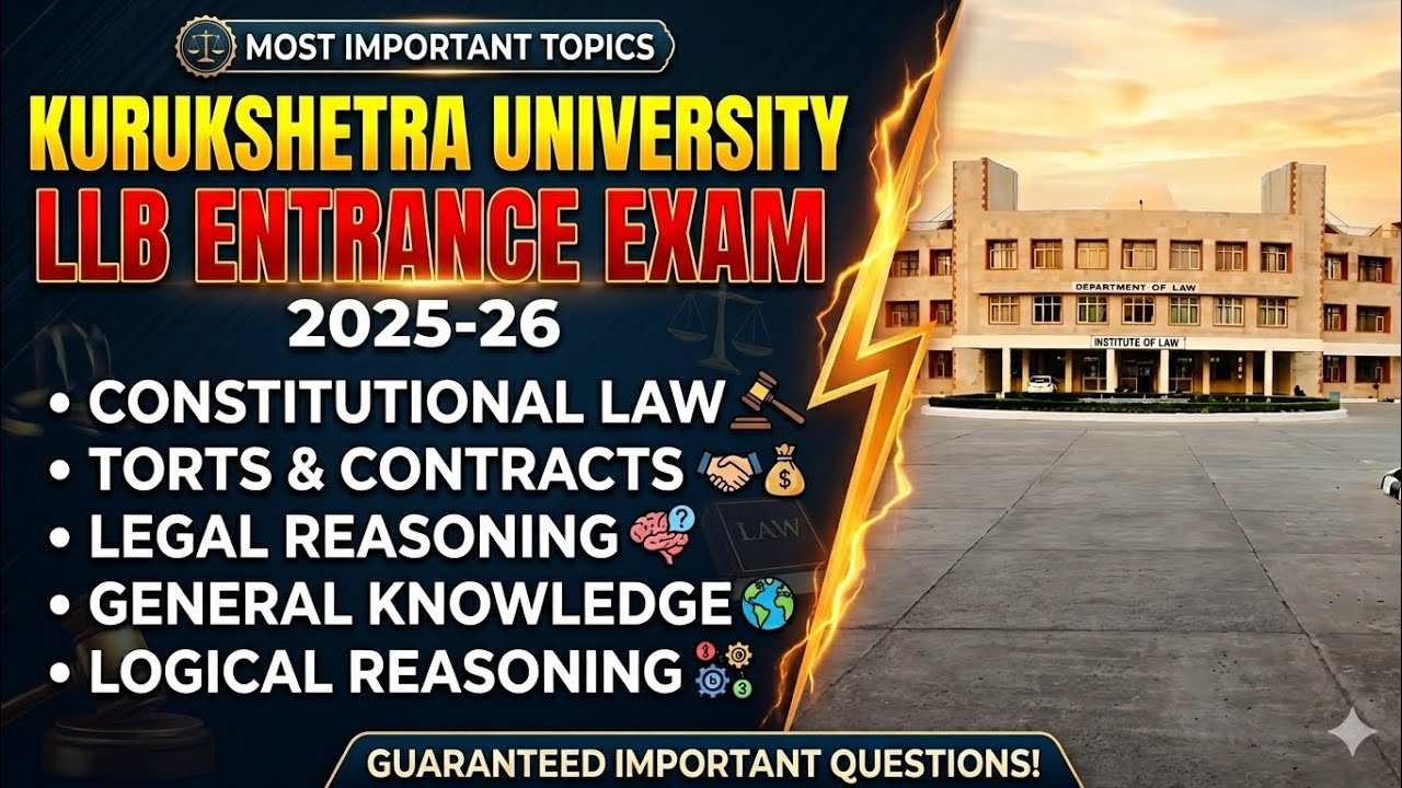 Most important topic for kurukshetra University LLB entrance exam. #kuk #entrance #deepikatiwarillb 