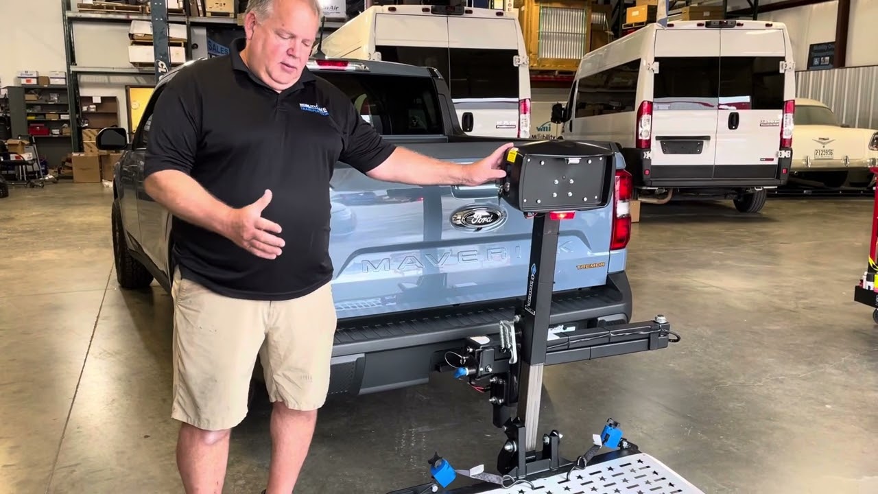 Harmar AL 300 rear wheelchair lift on a 2024 Ford Maverick