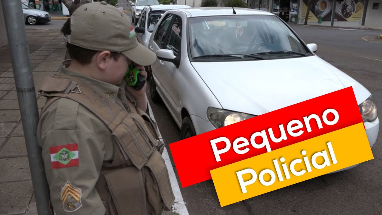 Menino que sonha ser policial já tem farda e brinca de fazer rondas em Xanxerê