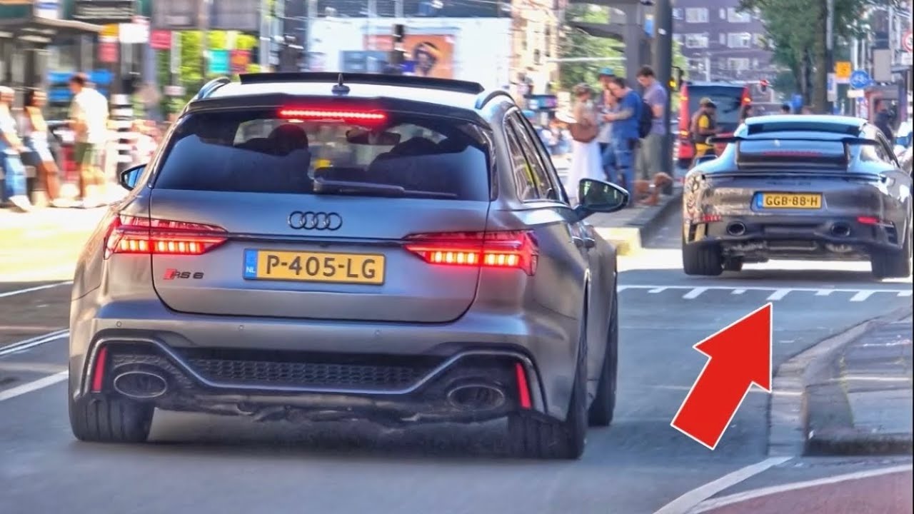 Sportscars in Amsterdam - FLYING PORSCHE! RS6 LE, Vorsteiner Huracan, G800, Purosangue And More!