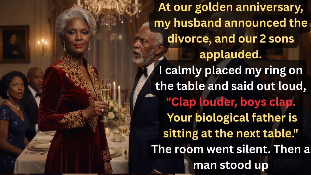 At our 50th anniversary, my husband divorced me and my sons applauded Then I said: Your real Dad is.