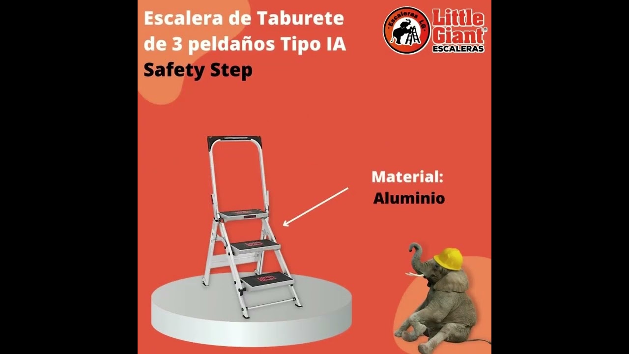 Características de la Escalera de taburete de 3 peldaños Safety Step
