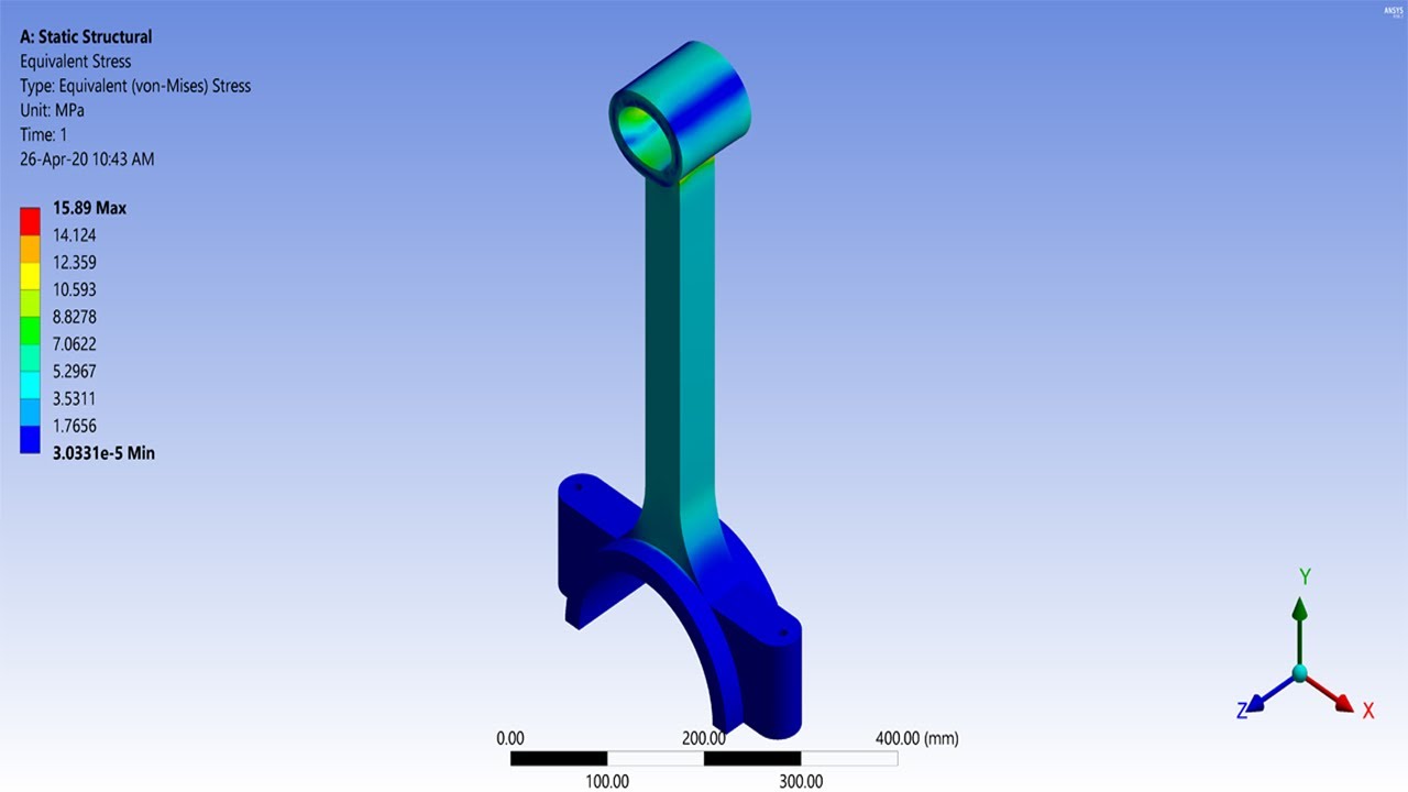 ✅💯✅ Ansys Structural Project # 5 : Fatigue and Stress Analysis of a Crankshaft