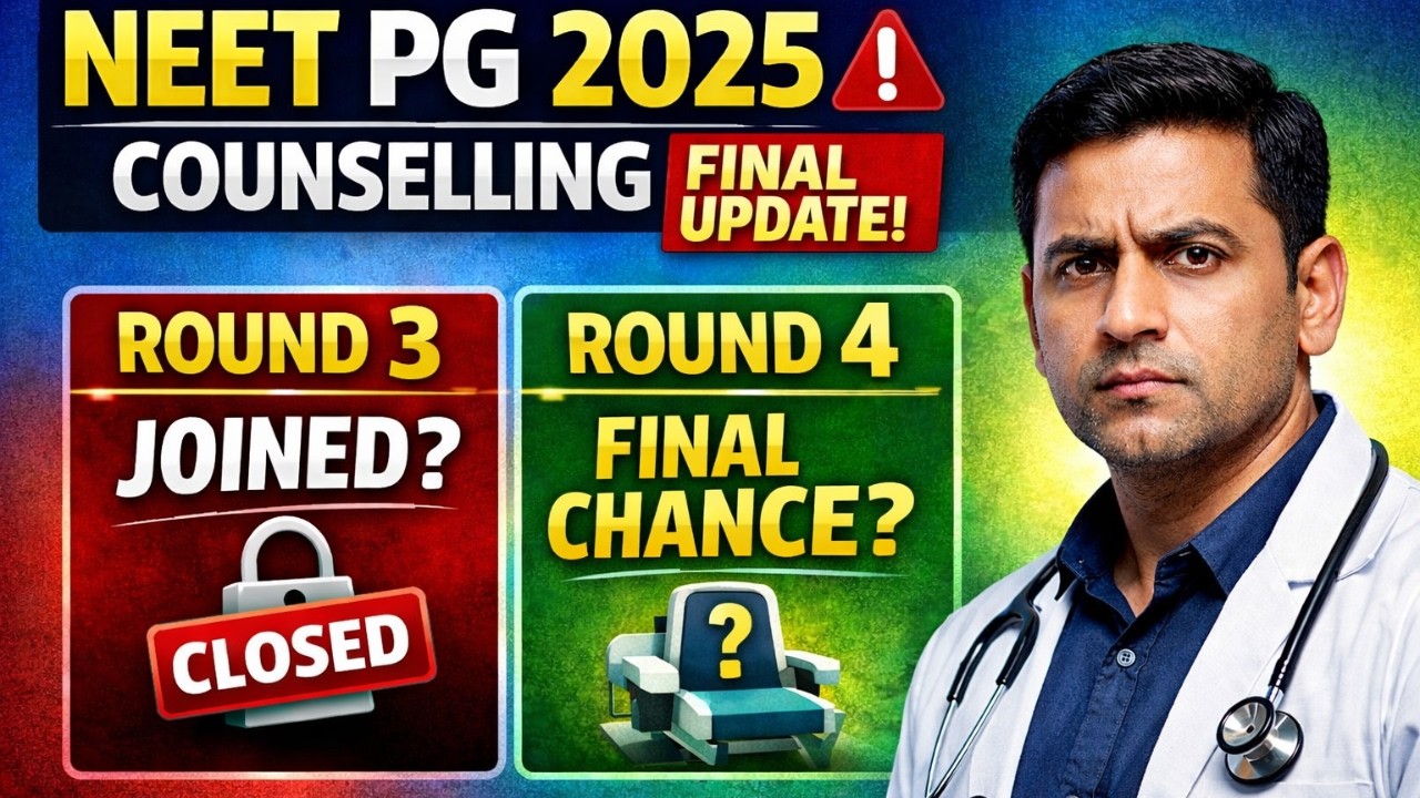 NEET PG 2025 Counselling Final Update 🚨 | Round 3 Joining Rules 📌 & MCC Round 4 Eligibility ✅
