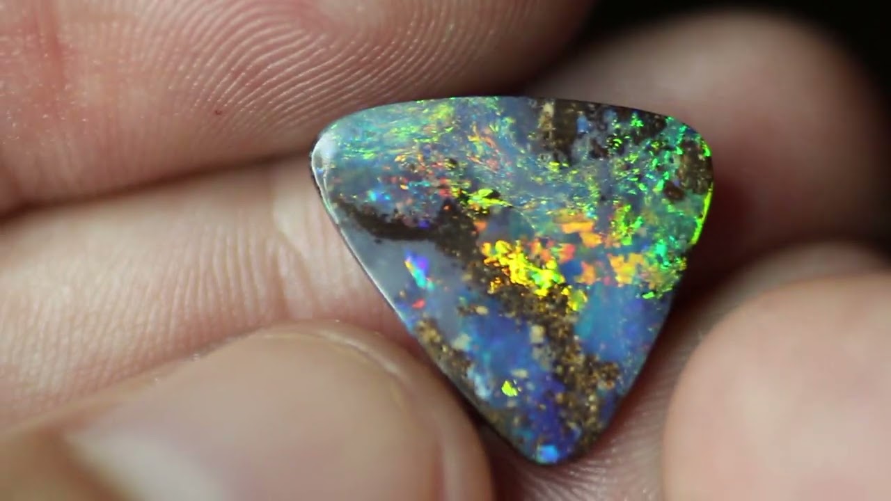 THEOPALOUTLET boulder opal loose 15.6mm x 14.8mm x 3.3mm 6.15ct australian theopaloutlet